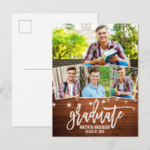 Bekendmaking van het Afstuderen van de Houtverlich Uitnodiging Briefkaart (Voorkant / Achterkant)