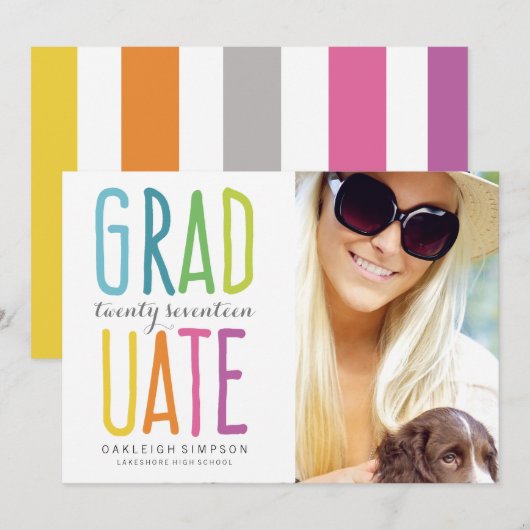 Bekendmaking van het Afstuderen van de Rainbow voo Aankondiging (Voorkant / Achterkant)