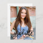 Bekendmaking van het Afstuderen van het Manuscript Uitnodiging Briefkaart (Voorkant / Achterkant)