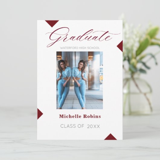 Bekendmaking van het hoogste Afstudeerder van het Kaart (Staand voorkant)