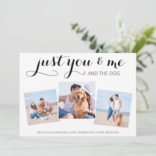 Bekendmaking van het huwelijk Micro Dog Wedding Save The Date (Staand voorkant)