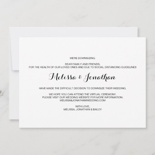 Bekendmaking van het huwelijk Micro Dog Wedding Save The Date (Achterkant)