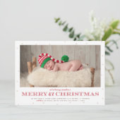 Bekendmaking van het kerstfeest van Merry Li Feestdagenkaart (Staand voorkant)