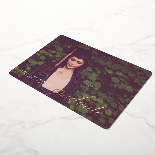 Bekendmaking van het klassieke Eenvoudige Afstudee Folie Uitnodiging (Gedraaid)