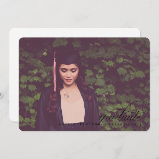 Bekendmaking van het klassieke Eenvoudige Afstuder Kaart (Voorkant / Achterkant)