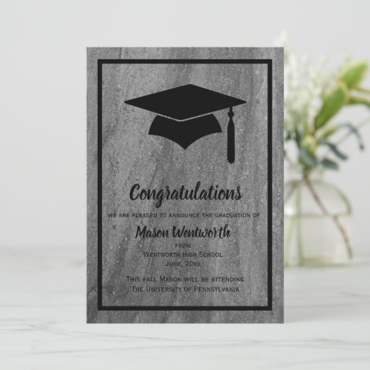 Bekendmaking van het klassieke granietAfstuderen - Aankondiging (Staand voorkant)