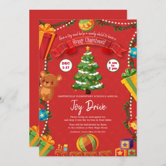 Bekendmaking van het prettige kerstfeest-Speelgoed Aankondiging (Voorkant / Achterkant)