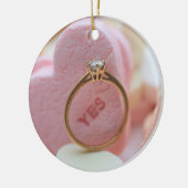 Bekendmaking van het Verloving Diamond Ring Keramisch Ornament (Links)