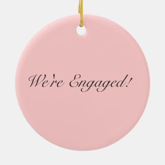 Bekendmaking van het Verloving Diamond Ring Keramisch Ornament (Achterkant)