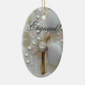 Bekendmaking van het Verloving Diamond Ring Keramisch Ornament (Rechts)