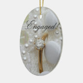 Bekendmaking van het Verloving Diamond Ring Keramisch Ornament (Links)