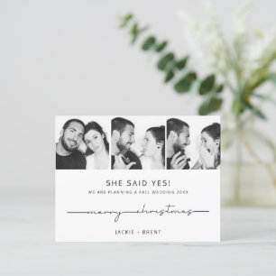 Bekendmaking van het Verloving met kerstkaart Feestdagenkaart