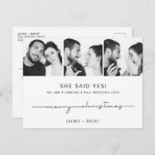 Bekendmaking van het Verloving met kerstkaart Feestdagenkaart (Voorkant / Achterkant)