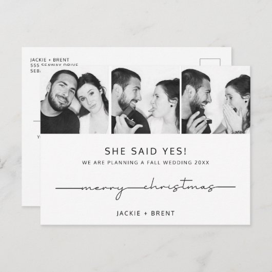 Bekendmaking van het Verloving met kerstkaart Feestdagenkaart (Voorkant / Achterkant)