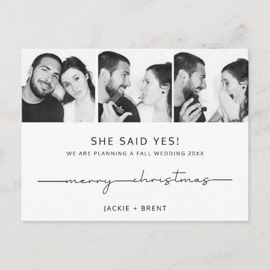 Bekendmaking van het Verloving met kerstkaart Feestdagenkaart (Voorkant)