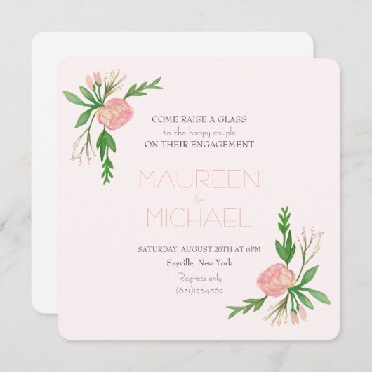 bekendmaking van het verloving van de waterverf kaart (Voorkant / Achterkant)