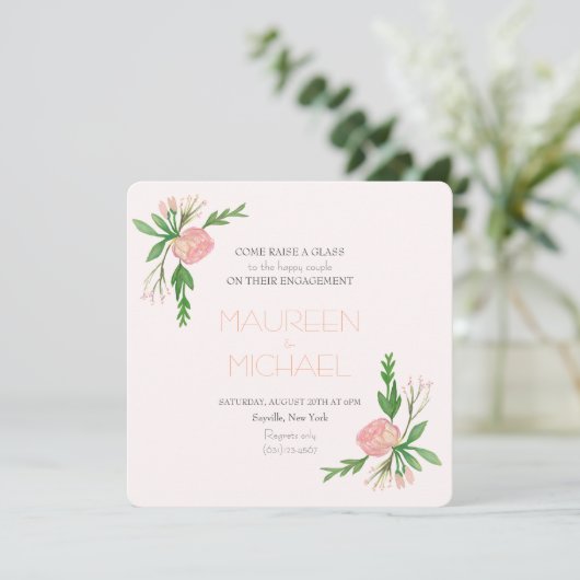 bekendmaking van het verloving van de waterverf kaart (Staand voorkant)