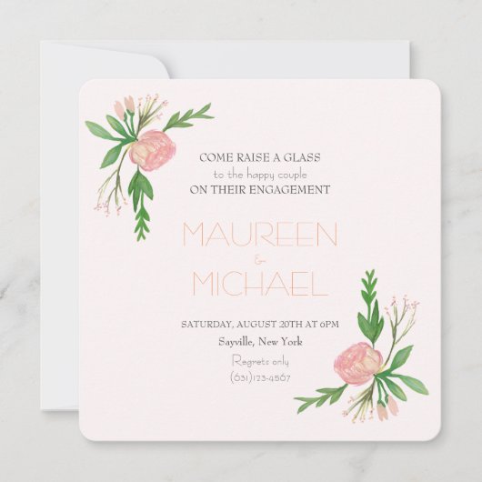 bekendmaking van het verloving van de waterverf kaart (Voorkant)