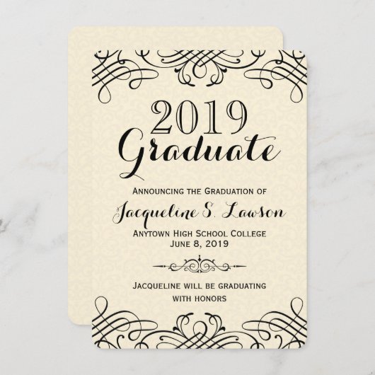 bekendmaking van klassieke formele Afstuderen Aankondiging (Voorkant / Achterkant)