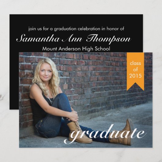 Bekendmaking van klassieke Gold Afstuderen - Uitno Kaart (Voorkant / Achterkant)