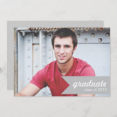 Bekendmaking van klassieke grijze Afstuderen - Uit Kaart (Voorkant / Achterkant)