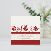 Bekendmaking van Red Floral Elopement-kaarten Aankondiging (Staand voorkant)