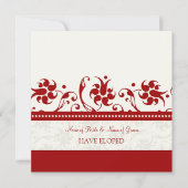 Bekendmaking van Red Floral Elopement-kaarten Aankondiging (Voorkant)