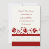 Bekendmaking van Red Floral Photo Elopement-kaarte Aankondiging (Achterkant)