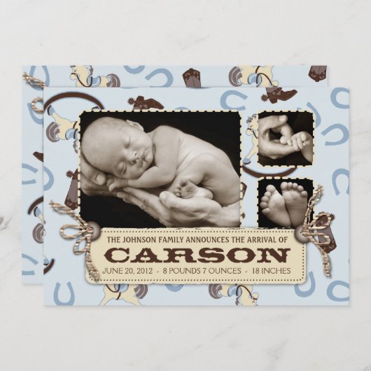 Bekendmaking van Rocking Horse Boy Card 2 Aankondiging (Voorkant / Achterkant)