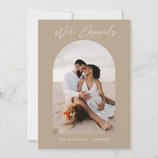 Bekendmaking van Verloving van Chic Photo QR Code Kaart (Voorkant)