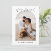 Bekendmaking van Verloving van Chic Photo QR Code  Kaart (Staand voorkant)