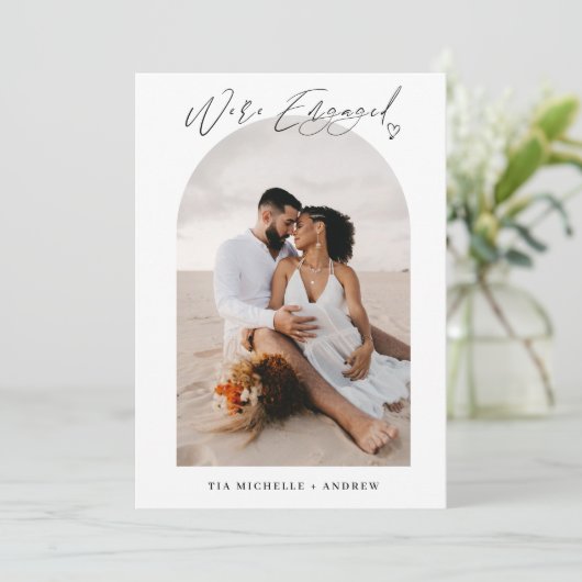 Bekendmaking van Verloving van Chic Photo QR Code  Kaart (Staand voorkant)