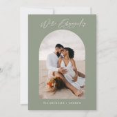 Bekendmaking van Verloving van Chic Photo QR Code  Kaart (Voorkant)