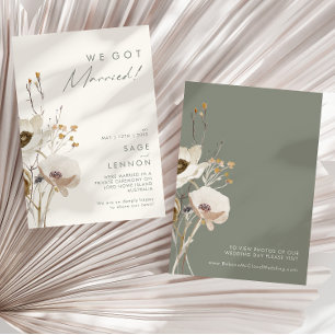 Bekendmaking van Whimsical Wildflower Ivory Elopem Kaart