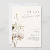 Bekendmaking van Whimsical Wildflower Ivory Elopem Kaart (Voorkant)