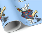 Bekendmaking van White Rabbit Alice in Wonderland  Cadeaupapier (Rol Hoek)