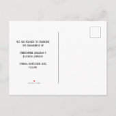 Bekendmaking Verloving kerstfeestdag Aankondigingskaart (Achterkant)