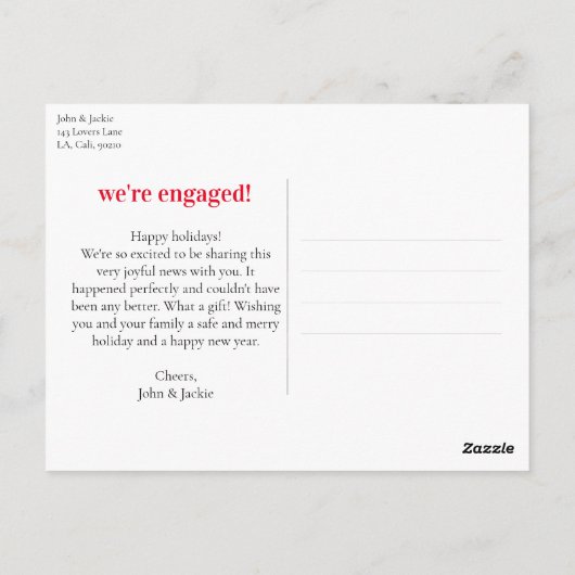 Bekendmaking Verloving winterfeestdag — MCM Briefkaart (Achterkant)