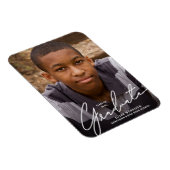 Bekendmaking White Script Overlay Foto Afstuderen  Magneet (Rechterzijde)