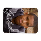 Bekendmaking White Script Overlay Foto Afstuderen  Magneet (Horizontaal)