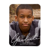 Bekendmaking White Script Overlay Foto Afstuderen  Magneet (Verticaal)