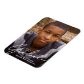 Bekendmaking White Script Overlay Foto Afstuderen  Magneet (Linkerzijde)