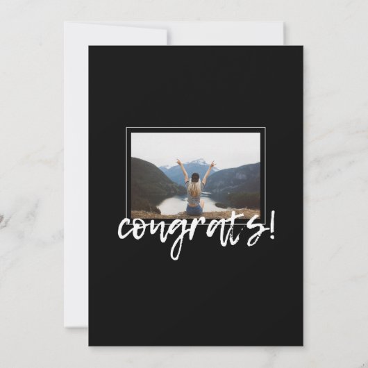 Bekendmaking zwart-wit Klassiek Afstuderen Aankondiging (Achterkant)