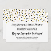 Bekendmaking zwarte goudConfetti Verloving Aankondiging (Voorkant / Achterkant)