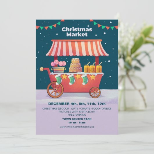 Bekendmakingen kerstmarkt kaart (Staand voorkant)