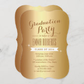 Bekendmakingen van de Stylish Gold Foil Graduy Par Kaart (Voorkant / Achterkant)