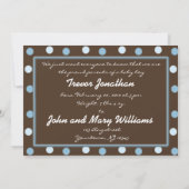 Bekendmakingskaart van Brown Blue Baby Boy Aankondiging (Achterkant)