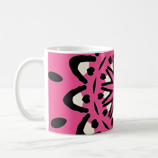 Beker Abstract kunstwerk met heldere roze vormgevi Koffiemok (Links)