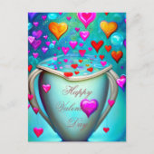 Beker barstend van de harten valentijn briefkaart (Voorkant)