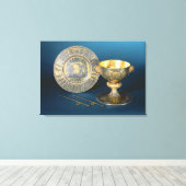 Beker, Bord en fistels Canvas Afdruk (Insitu (Houten vloer))